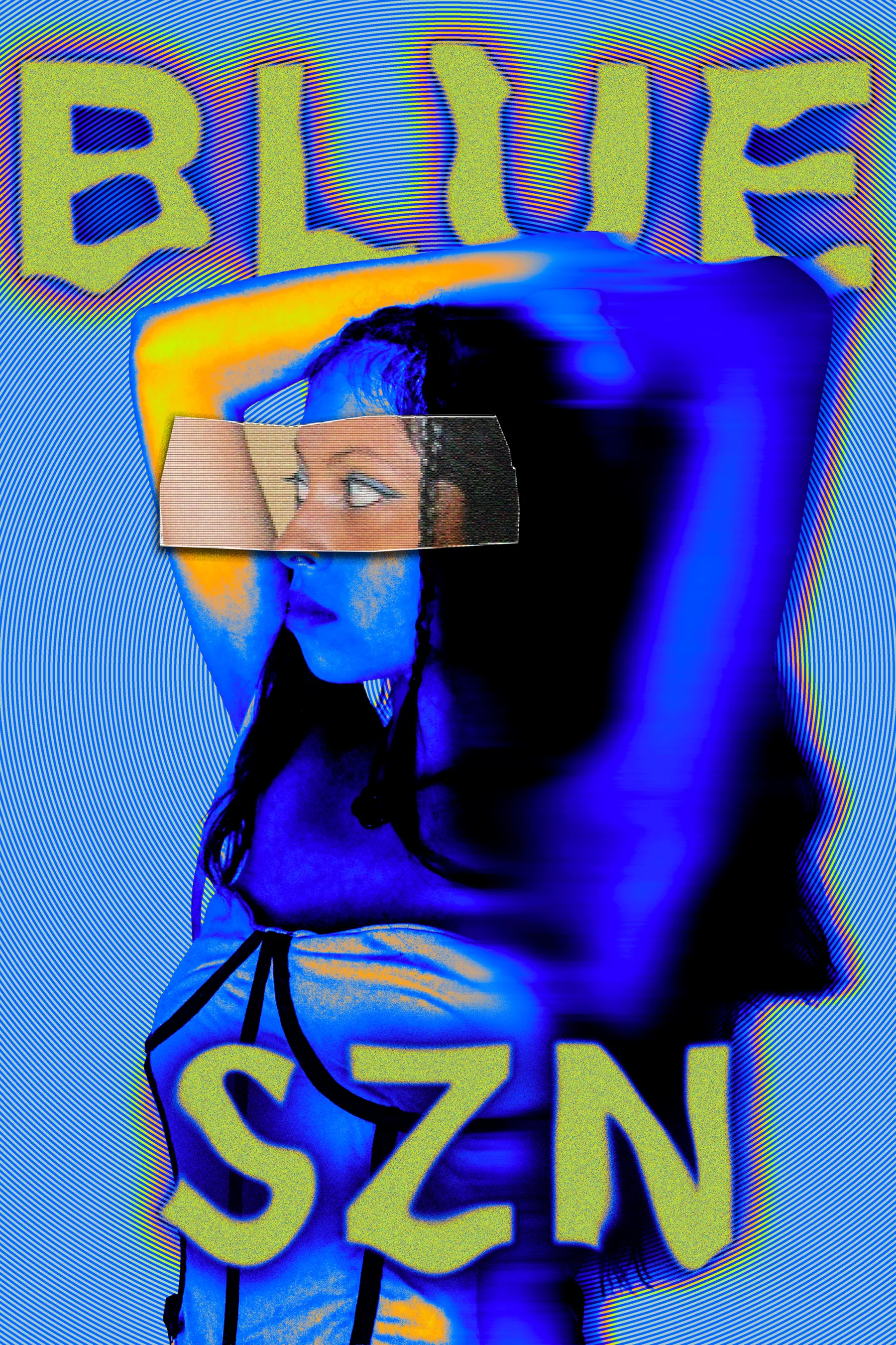 Poster: Blue SZN variant with a cut-out strip across the eyes