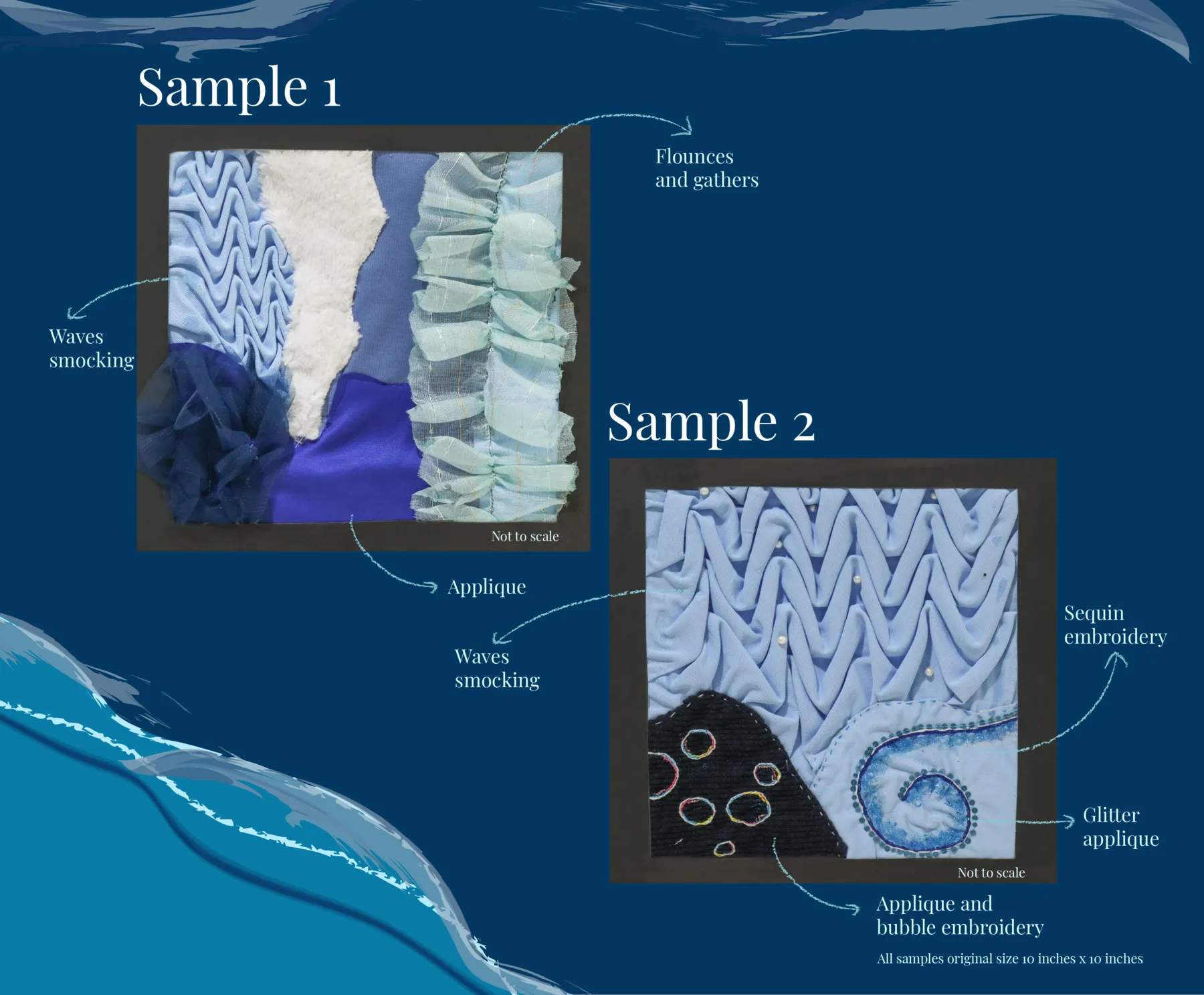 Samples 1 and 2 with technique annotations