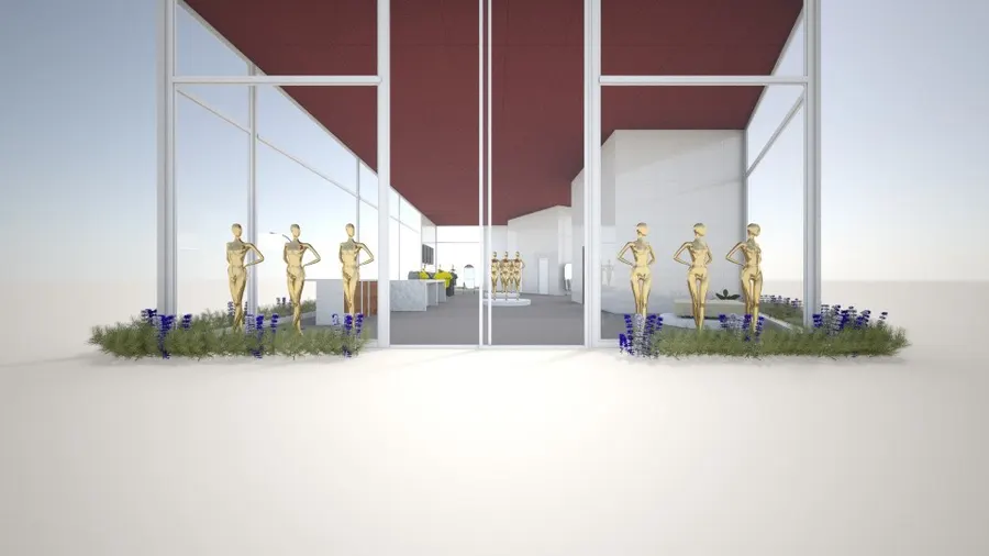 3D view in Roomstyler: front of the pavilion